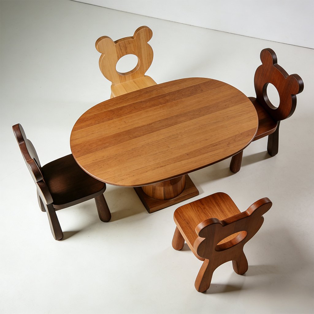Solid Wood Dining Table and Chair Set