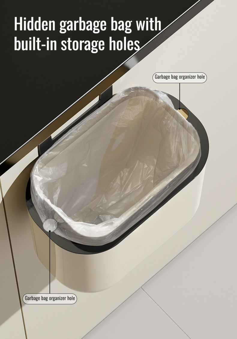 Space-saving trash can for small spaces