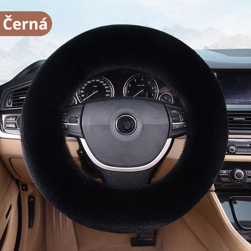 Teplý plyšový potah na volant, vhodný pro všechny vozy, neklouzavý design