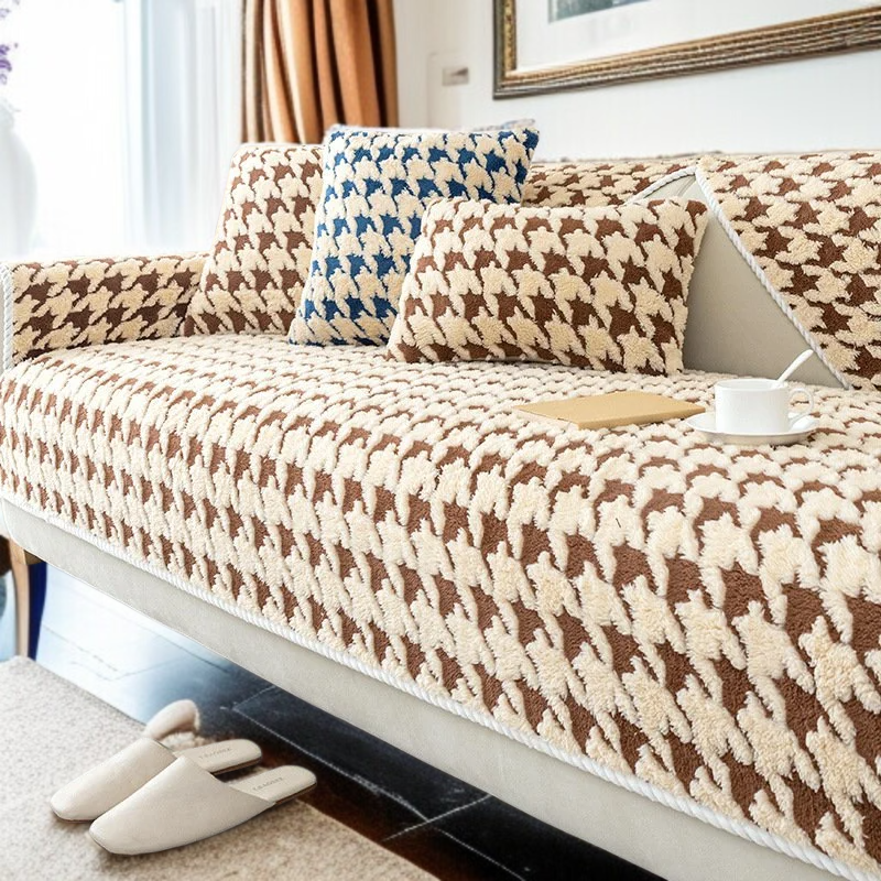 소파 패드 미끄럼 방지 램스울 도톰 보풀 겨울 치조 체크 소파 커버 커버 커버 패드