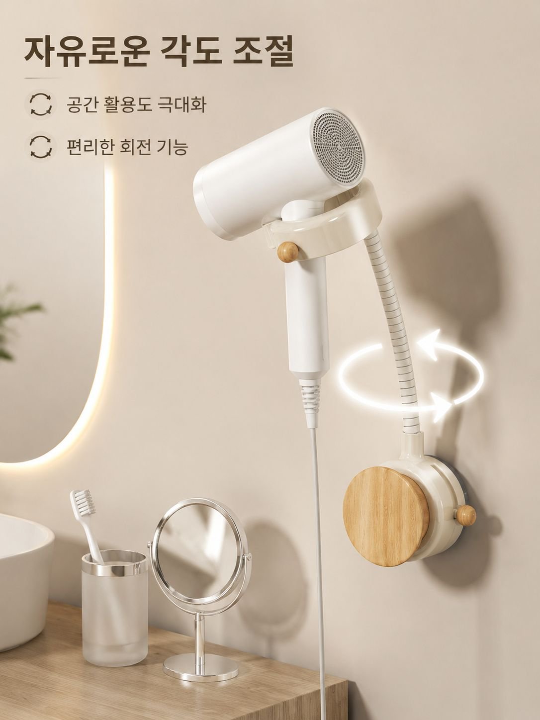 펀칭리스 벽걸이 회전식 송풍기 수납 선반