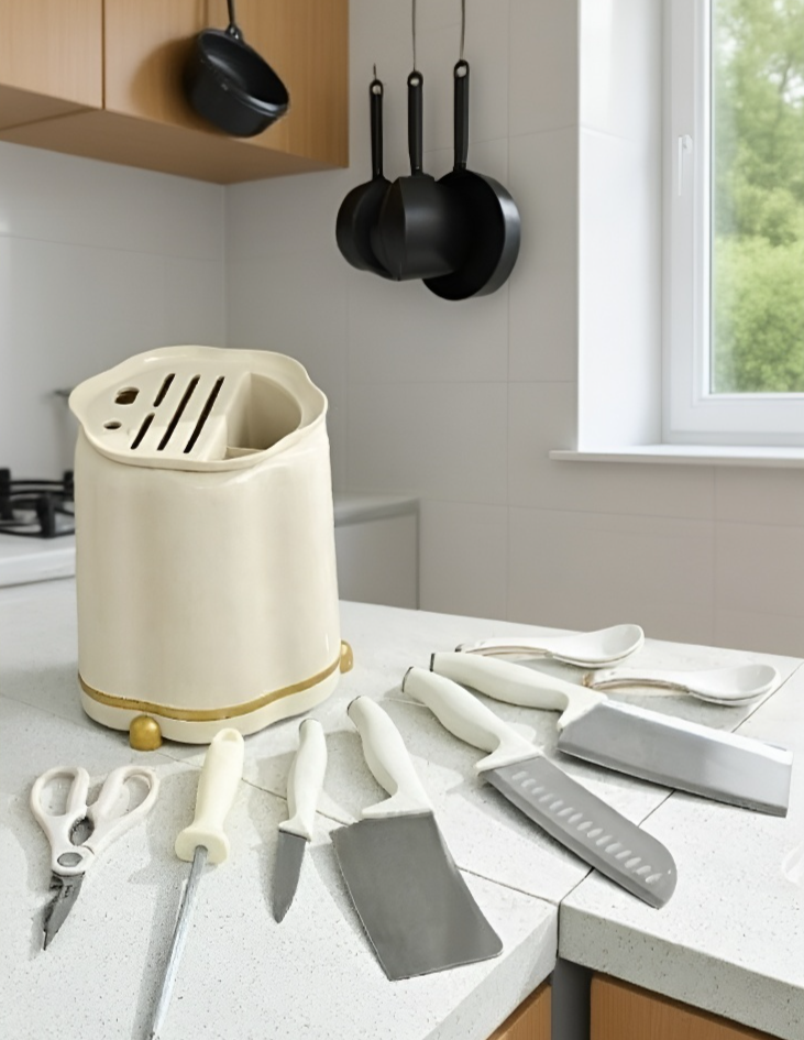 Küchenmesserhalter mit rutschfestem Boden und sicherem Stand