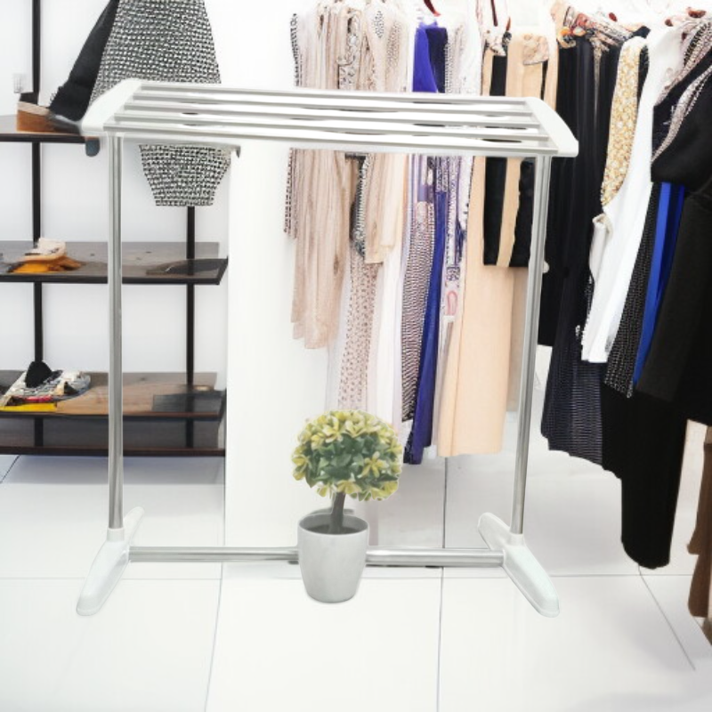 Rust-resistant stainless steel rack for indoor and outdoor use