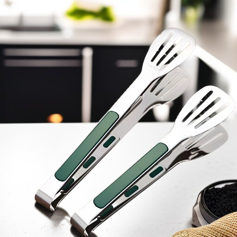 가정용 스테인리스 실리콘 열 방지 주방 바베큐 집게