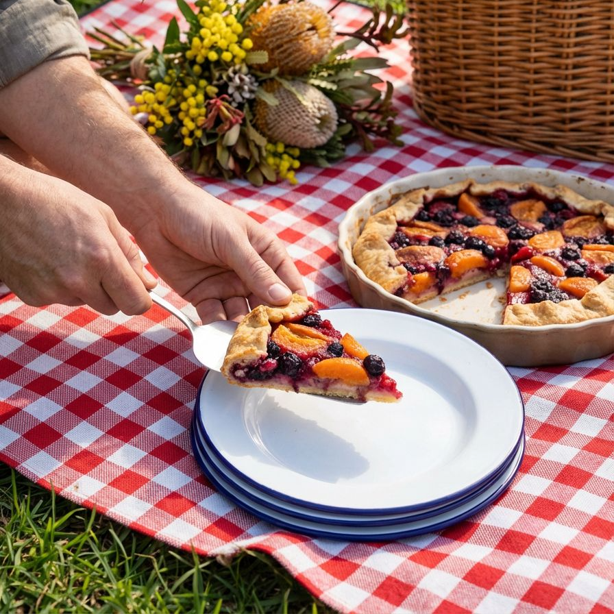 Cake slice lifted with triangular stainless steel spatula