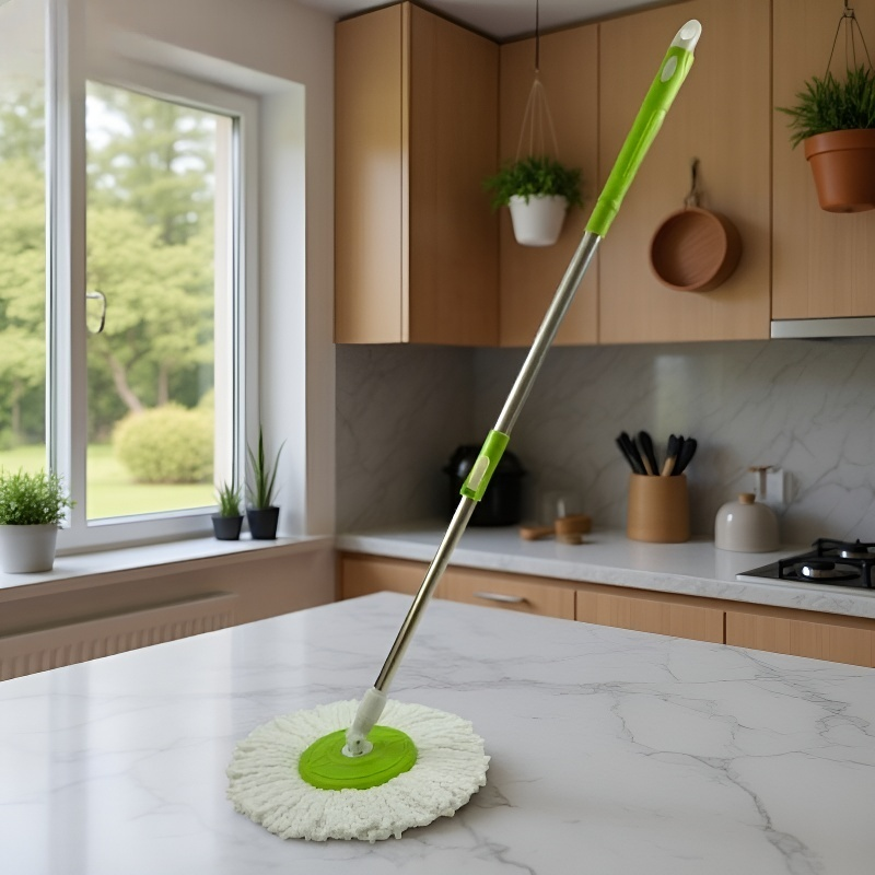 手を汚さずに使えるモップの使い方説明画像