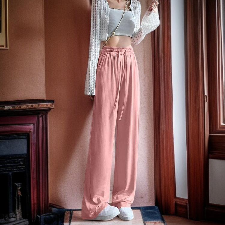 쿨 와이드 팬츠 여 여름 얇은 신상 모기기피 자외선 차단 일자 캐주얼 작은 키 쿨링 팬츠