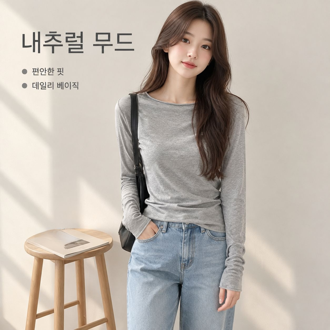 봄가을 얇은 이너 블라우스
