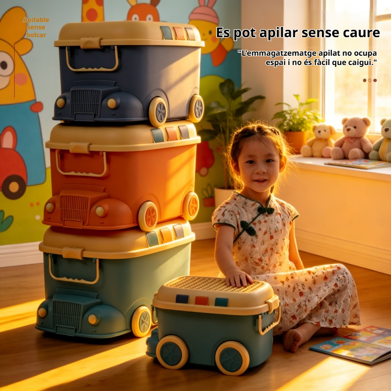 Caixa d'emmagatzematge de joguines infantil amb forma de locomotora
