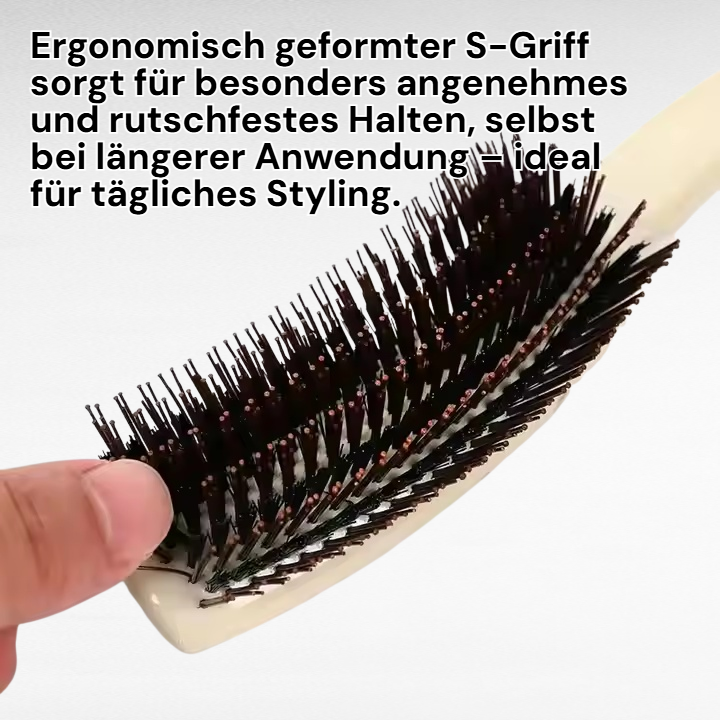 S-förmige bequeme Griff-Haarbürste für Volumen