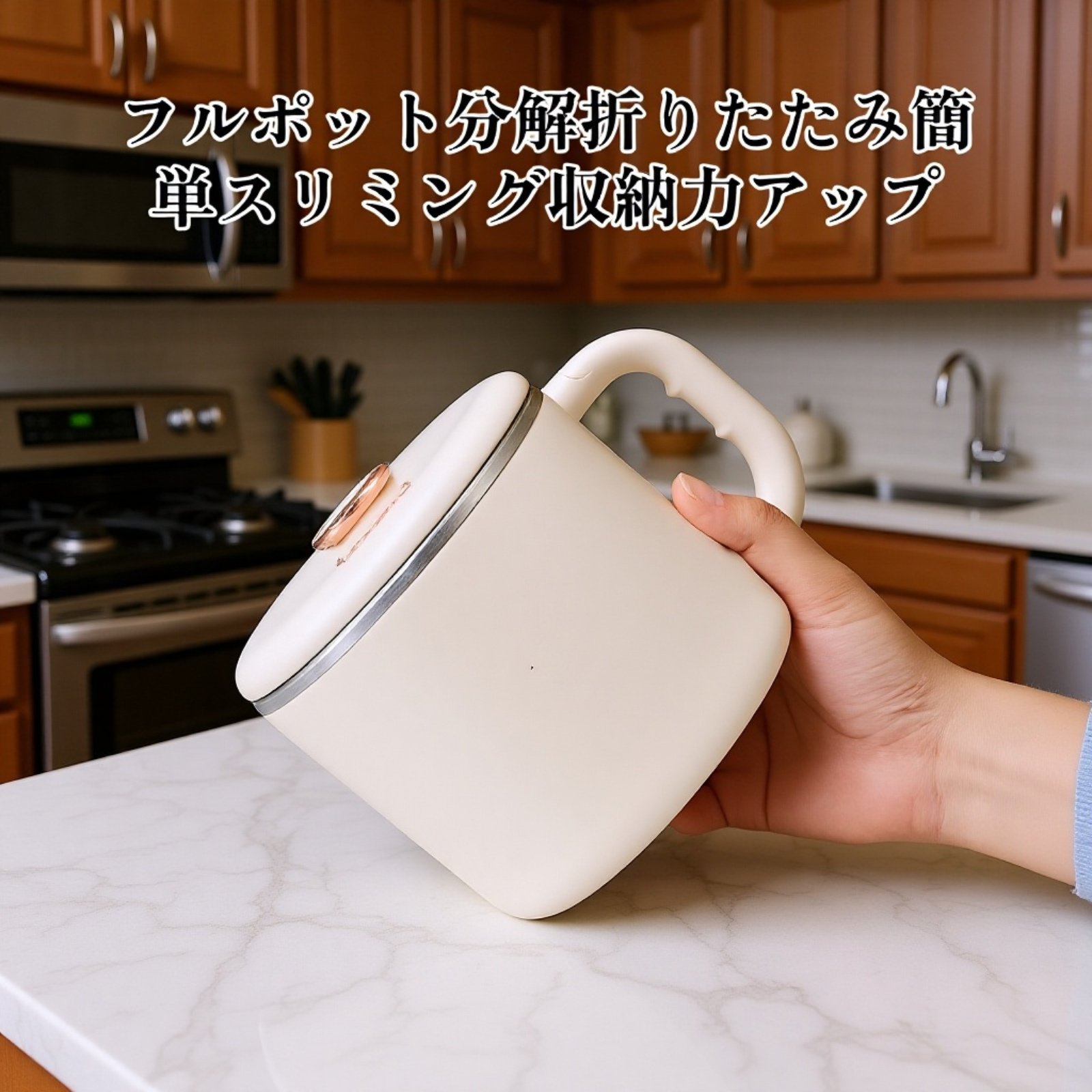 ステンレス製携帯折りたたみ電気ケトル