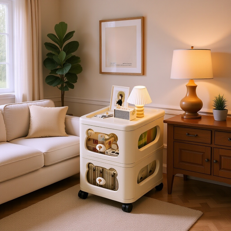 Mehrschichtiges Lagerregal Multifunktions-Haushaltslagerschrank Wohnzimmer Kinderspielzeugschrank Ba