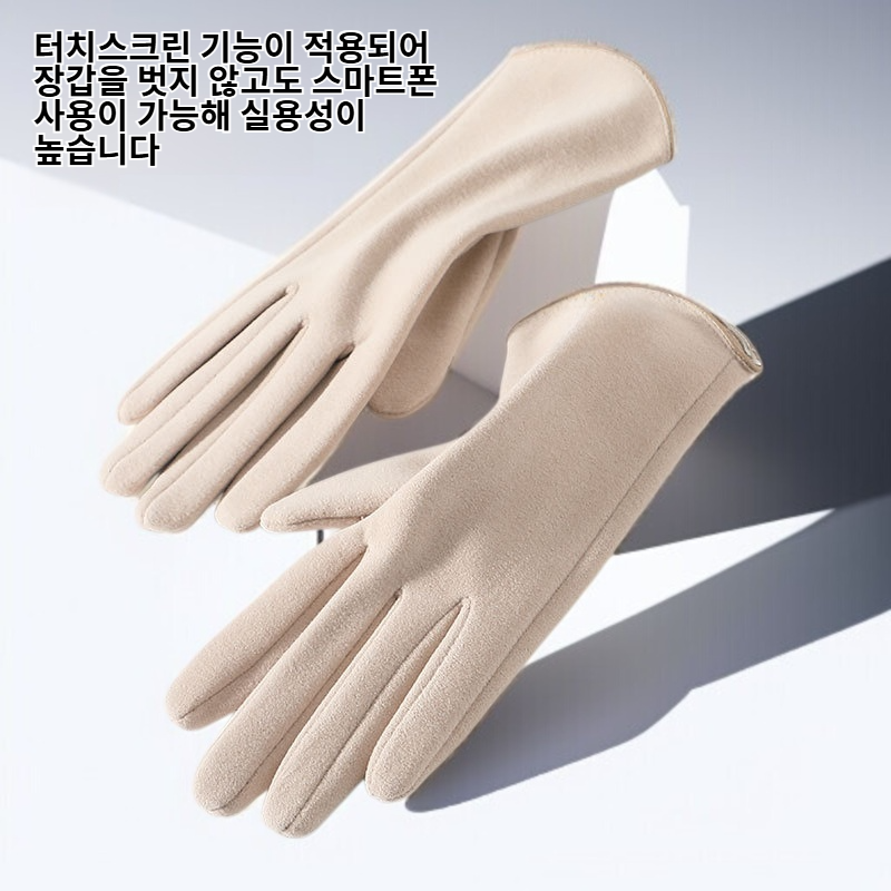 여성용 두꺼운 보온 플러시 장갑 정면 이미지