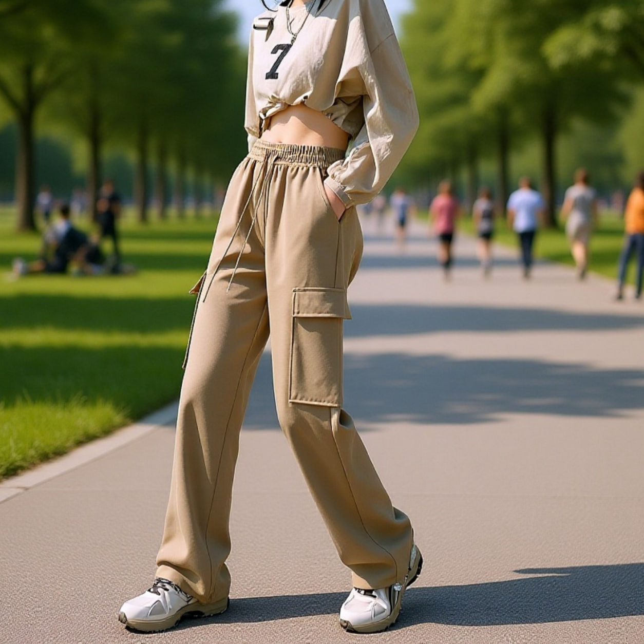 女性用ゆったり厚手防寒ロングパンツ、裏起毛スポーツハイキングパンツ、ウエストゴムとポケット付き、美脚登山ワークパンツ、秋冬春大きいサイズ