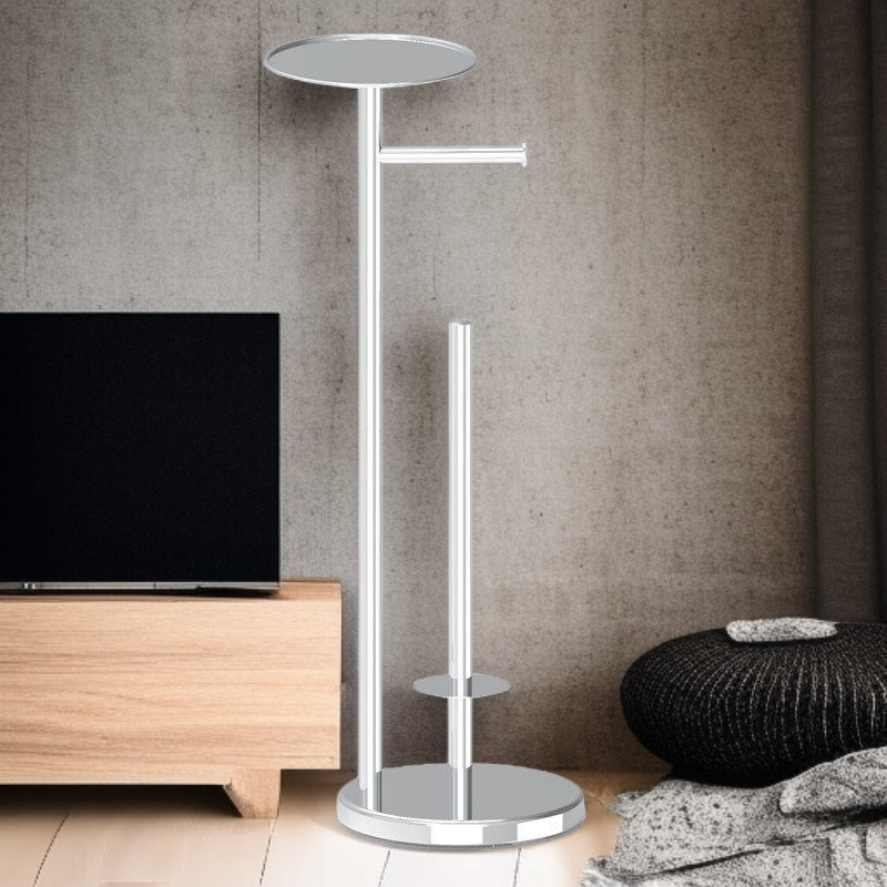 附手機託不銹鋼落地浴室立式衛生紙架