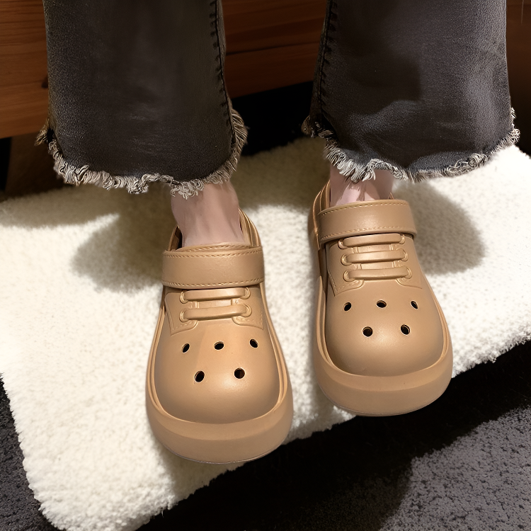 여름 여성용 두꺼운 밑창 미끄럼 방지 방취 구멍 샌들 투웨이 슬리퍼