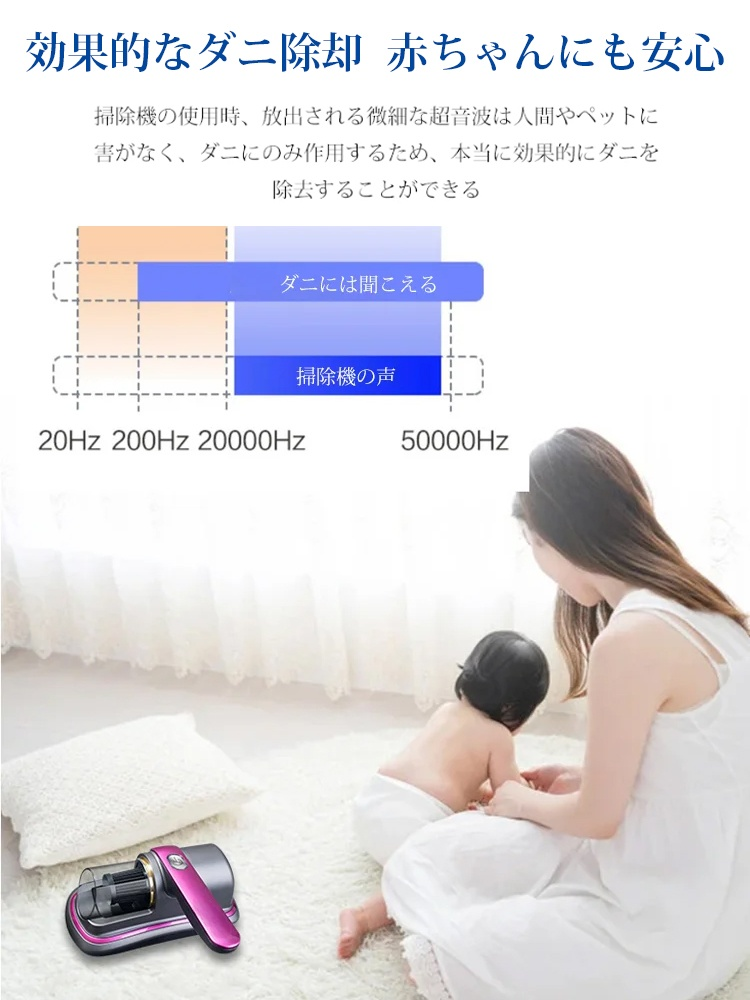 【「1年間洗濯・干し不要な布団」】紫外線殺菌ワイヤレスダニ除去器 ❤️ダニ除去率99.99%に達します。