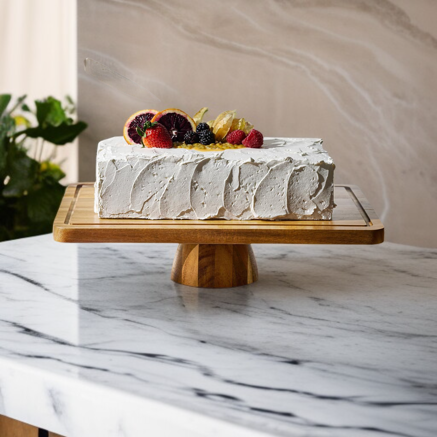 木製ハイキックデザートトレイ