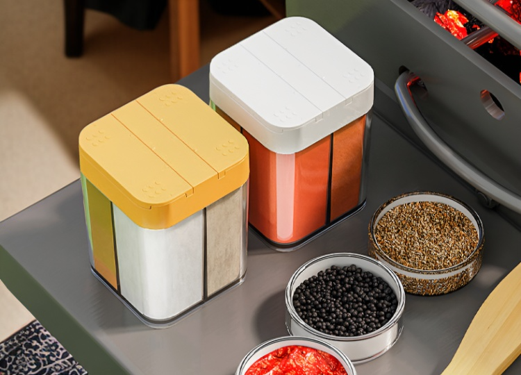 スライド式調味料ボックスの開閉例