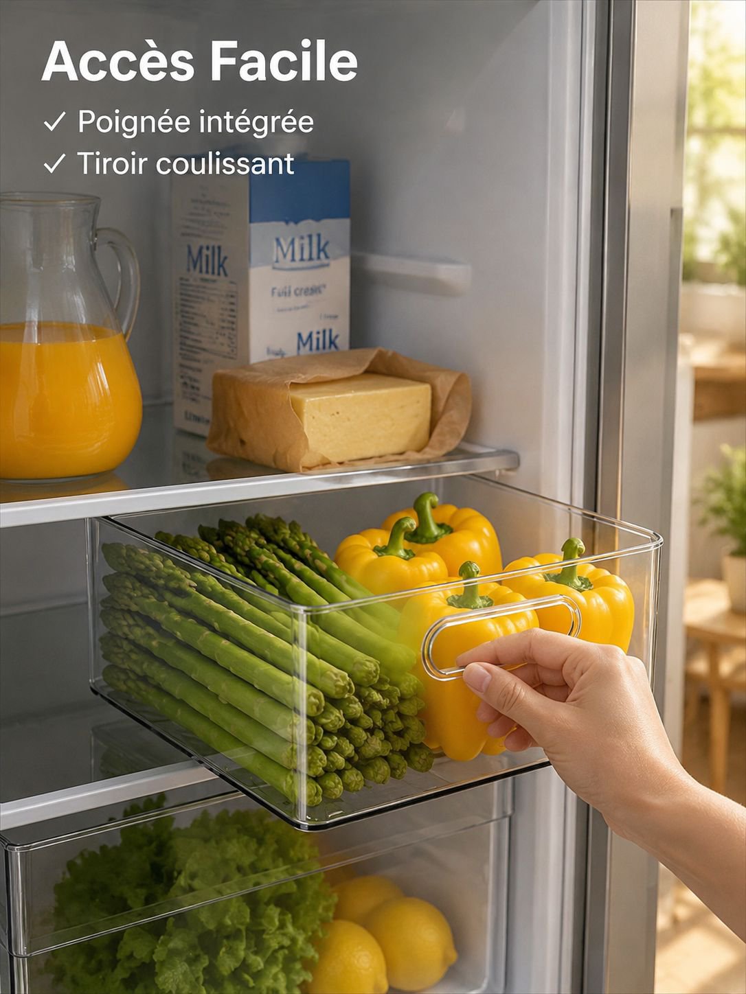Organisateur multifonction pour réfrigérateur, boîte de rangement pour œufs, fruits et légumes