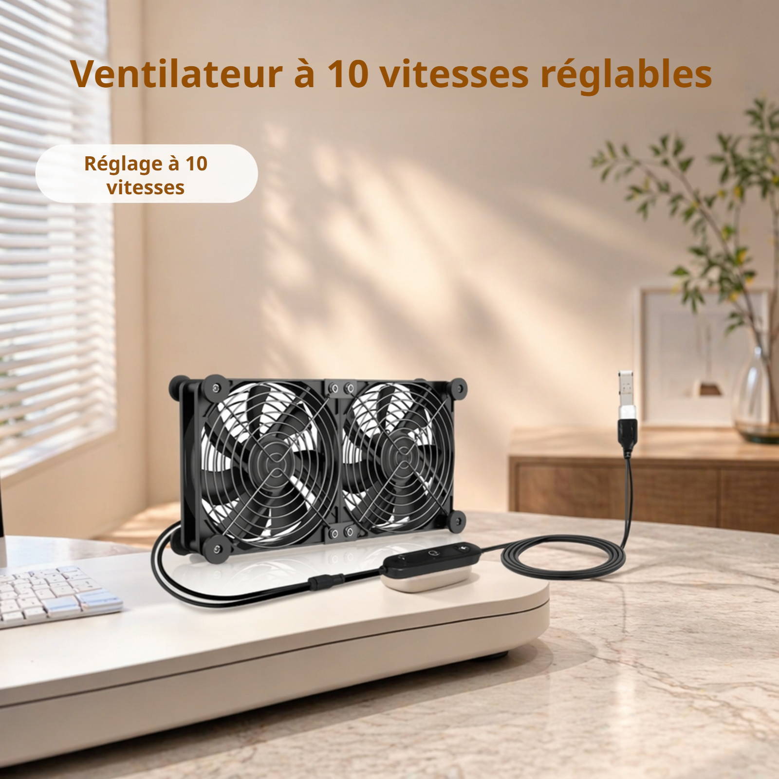 Ventilateur de bureau pour refroidissement de routeur sans fil