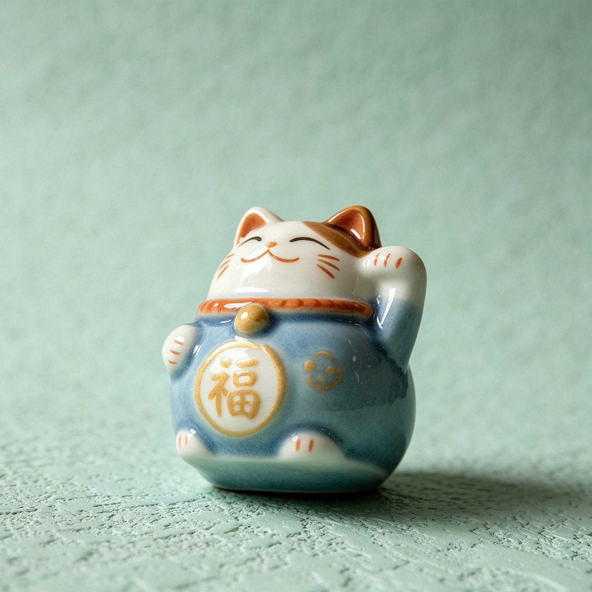 Ceramic Mini Lucky Cat Ornaments (Set of 5)