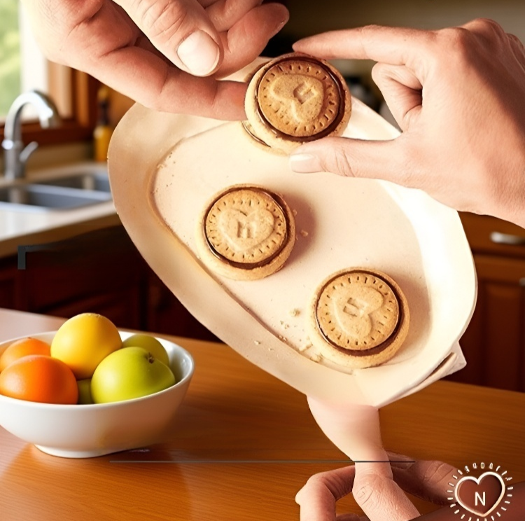 헤이즐넛과 초콜릿 재료가 함께 있는 쿠키