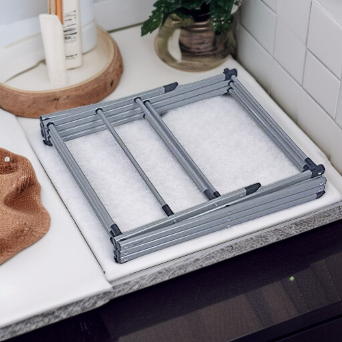 ราวตากผ้าพับได้แบบตั้งพื้น X-Shape สำหรับระเบียงและห้องน้ำ พร้อมชั้นวางหลายชั้น