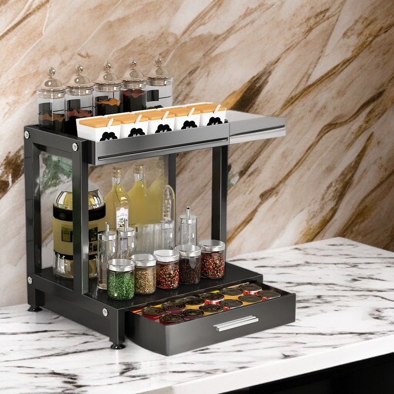Durable metal rack for condiments and spices