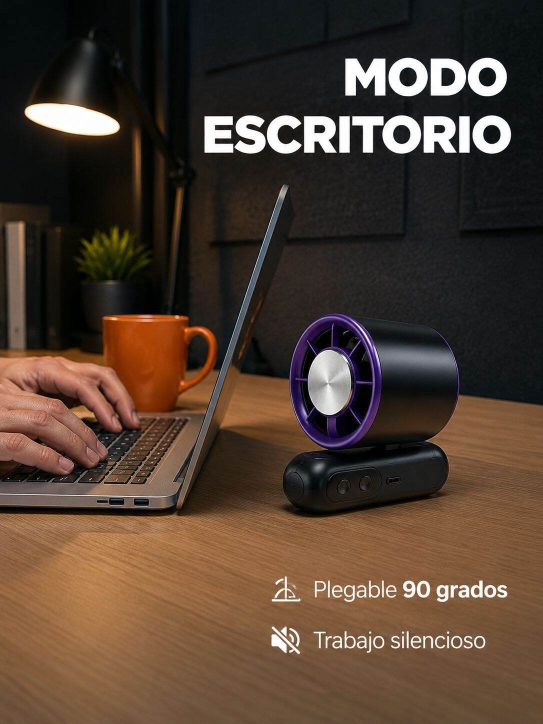 Ventilador portátil de mano con enfriamiento rápido y compresa de hielo