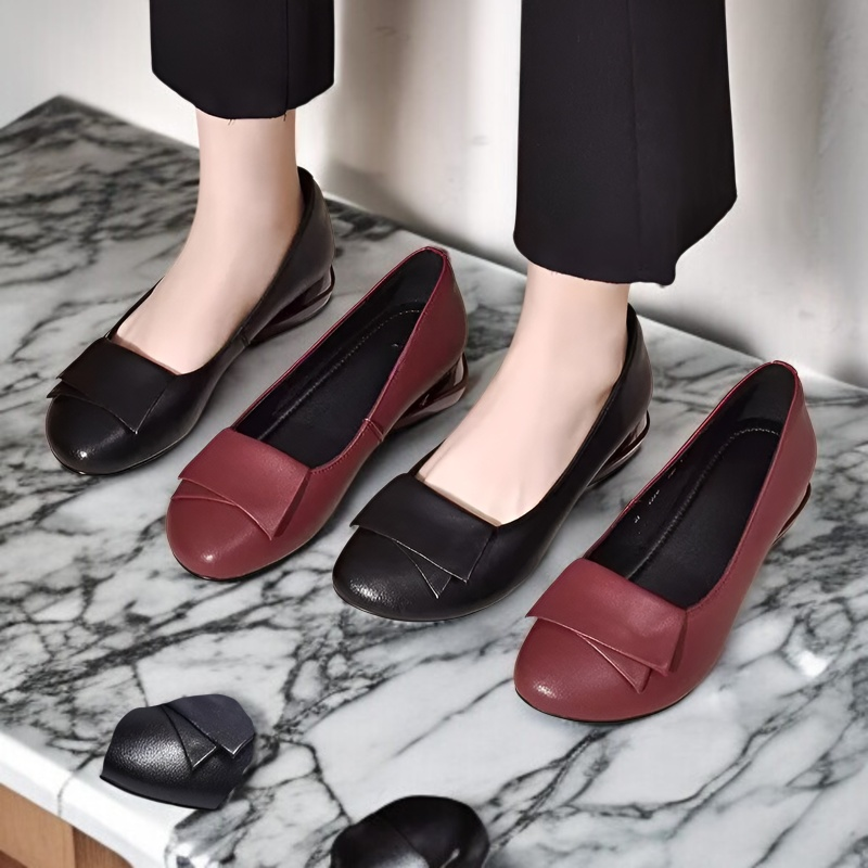 엄마신발 펌프스 여성 빈티지 스몰 구두 통굽 슬립온