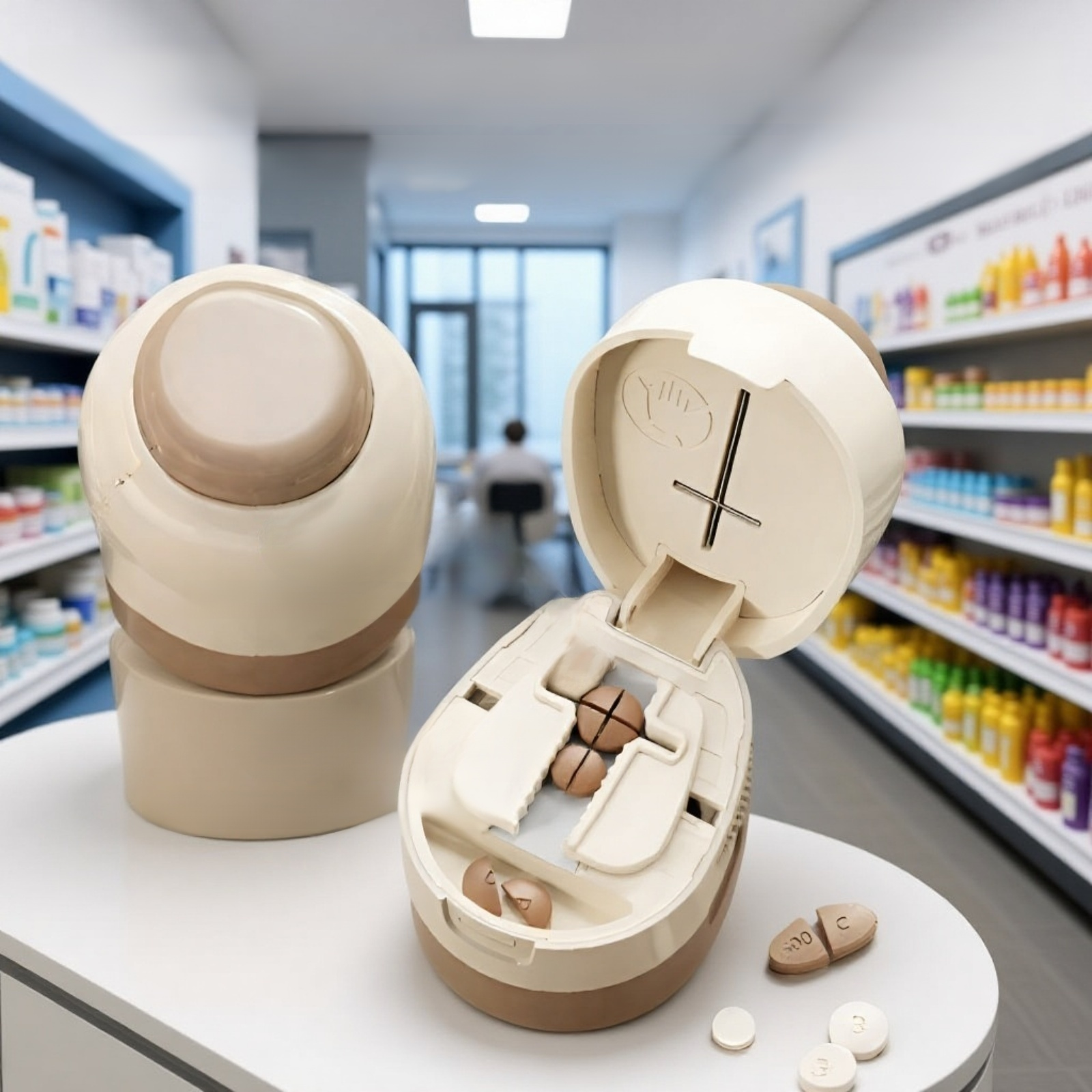 다기능 약 절단기 휴대용 약통