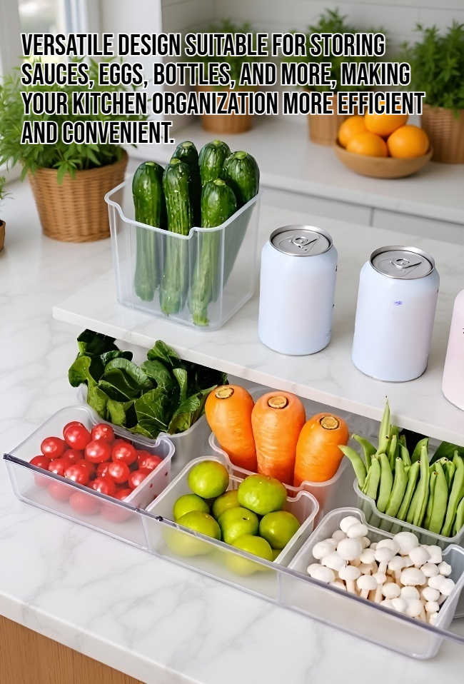 Safe and durable fridge side door organizer for food items