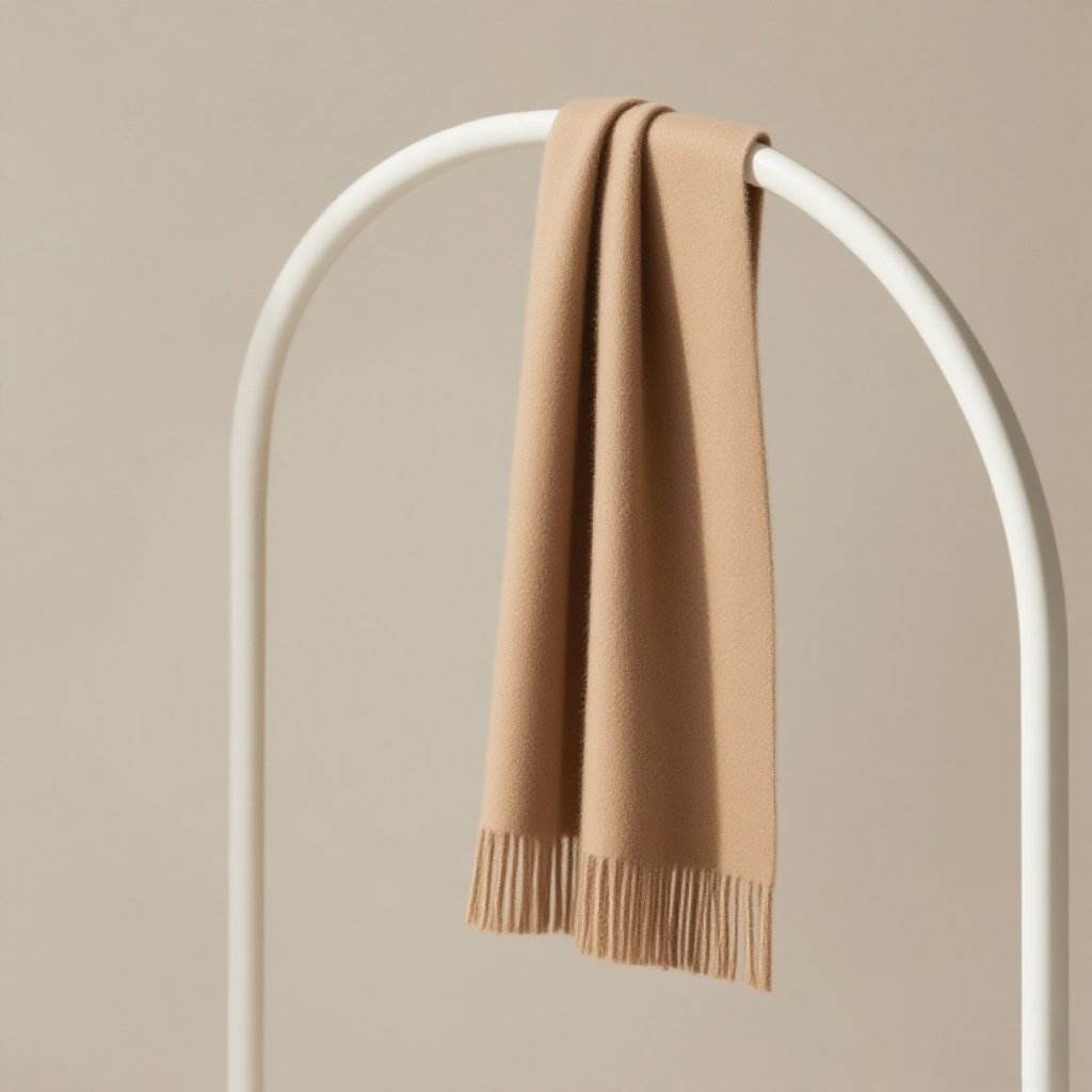 Detaliu textură eșarfă din lână naturală