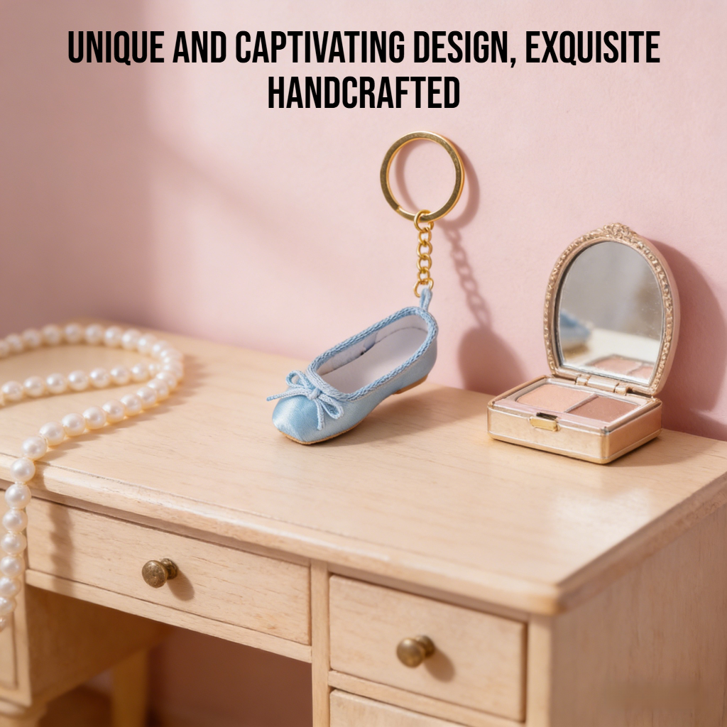 Ballet shoe keychain