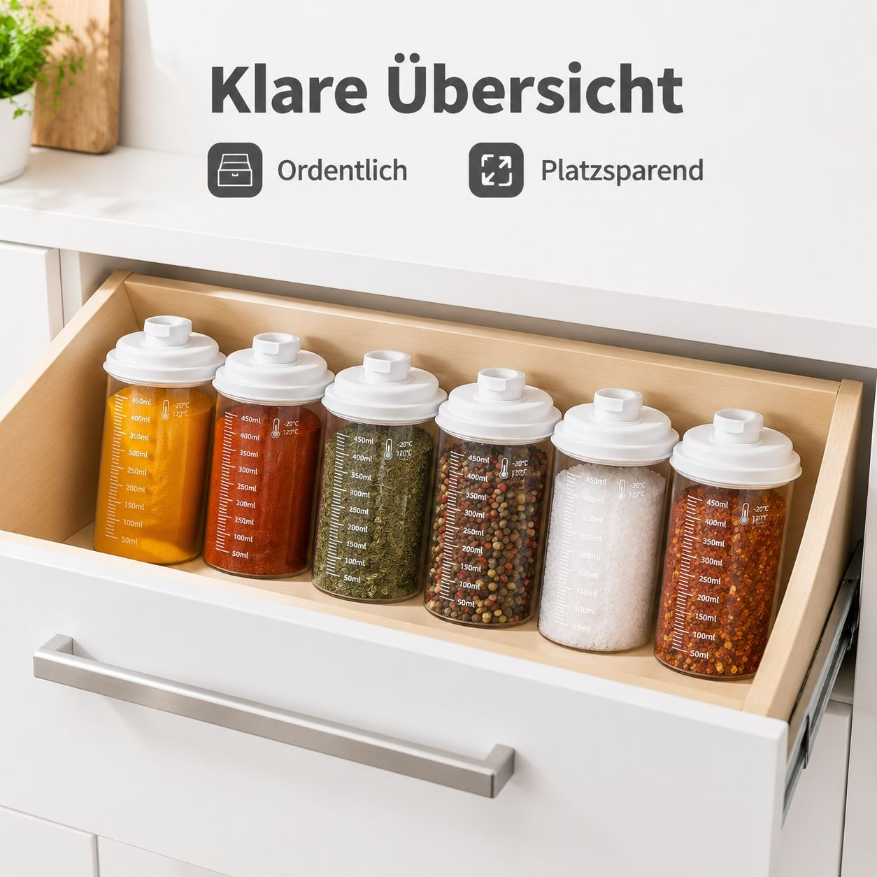 Transparente Streudose zur übersichtlichen Zuckeraufbewahrung