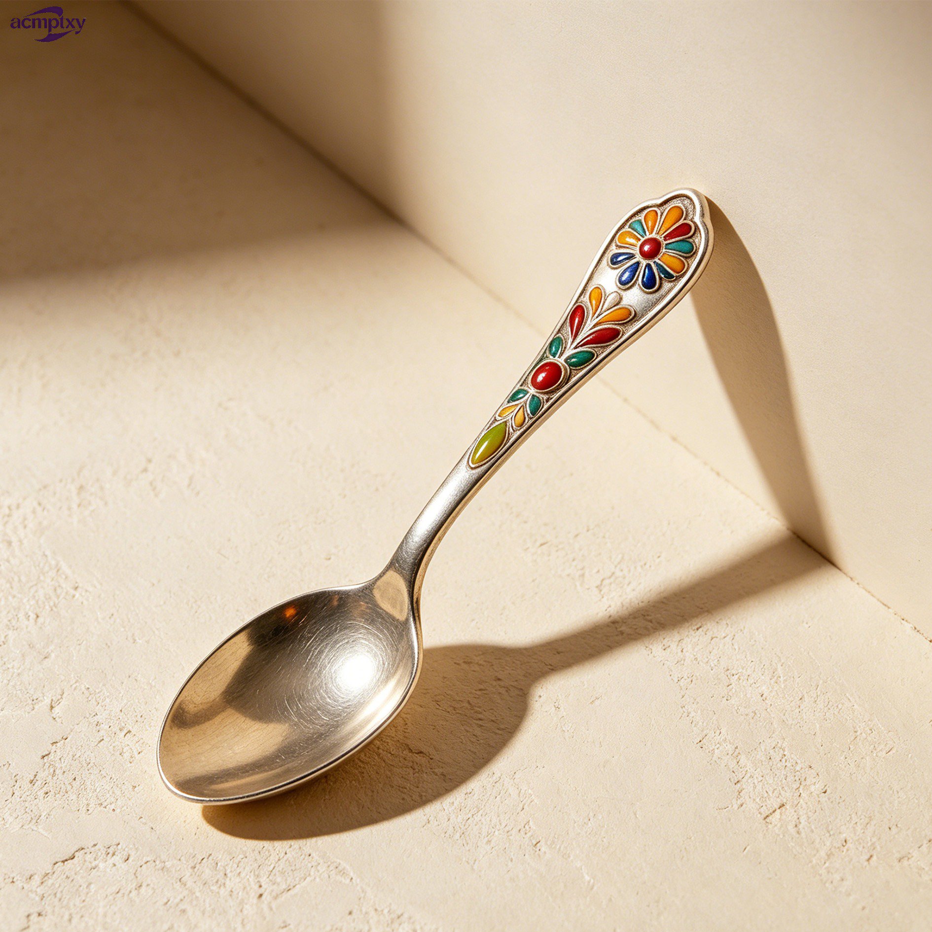 Cucharas de mesa con estampado floral de colores (paquete de 3)