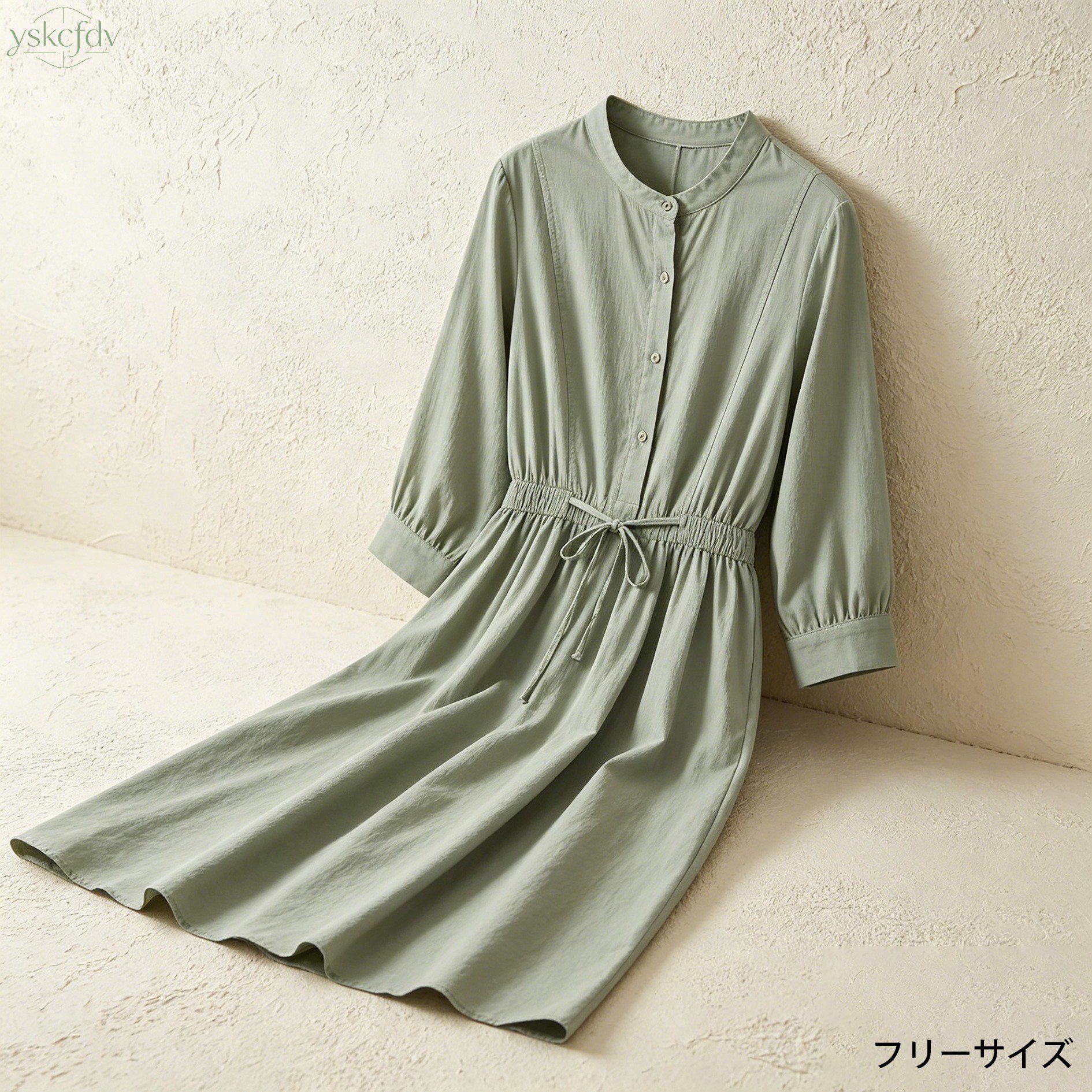 涼しげなコットンリネン素材のレディースドレス