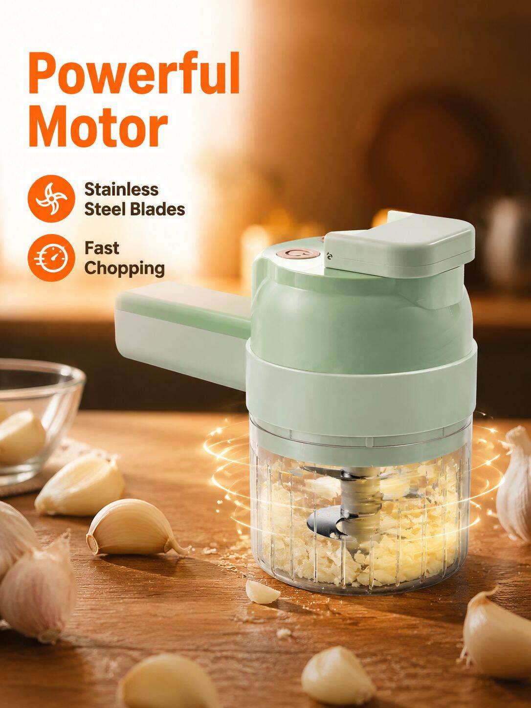 Multifunctional Electric Handheld Food Slicer, Garlic Grinder, and Food Processor