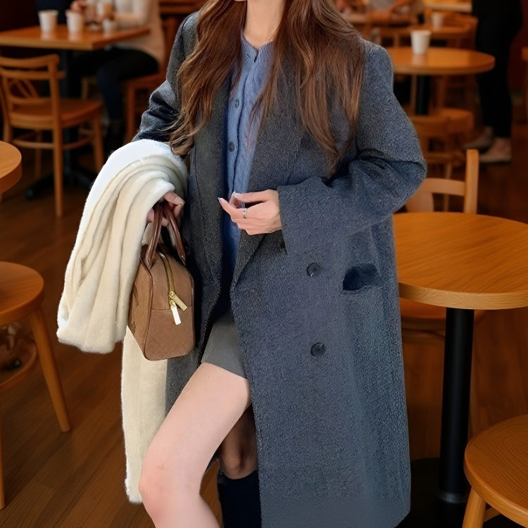 편안한 루즈핏 모직 코트 겨울 스타일