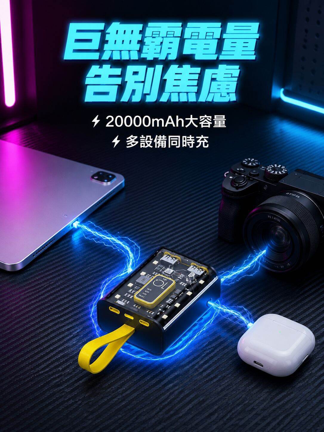 強勁透明機甲充電寶