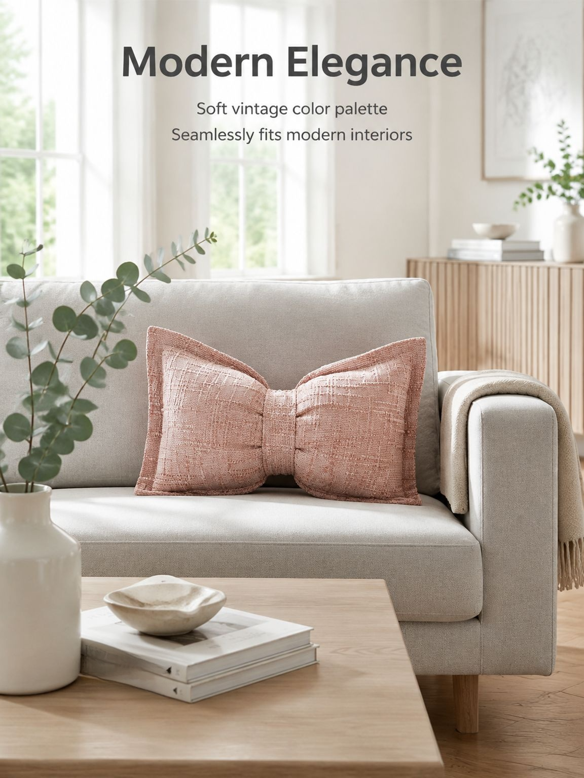 Stylish JMY bow-shaped pillow for modern interiors