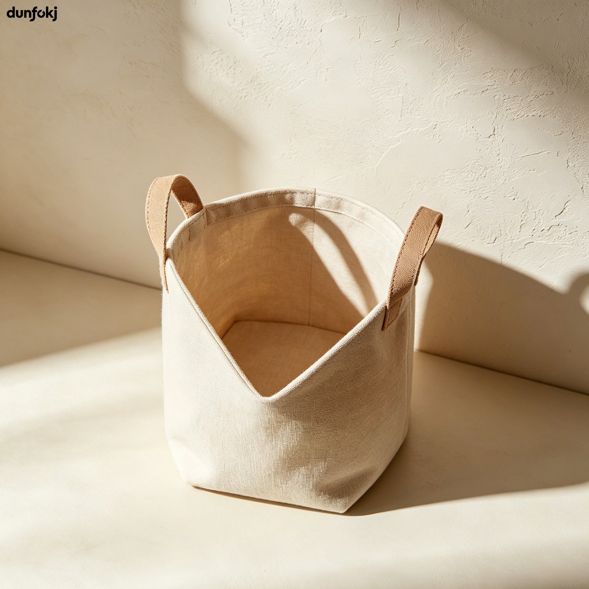 Cotton and Linen Fabric Storage Basket
