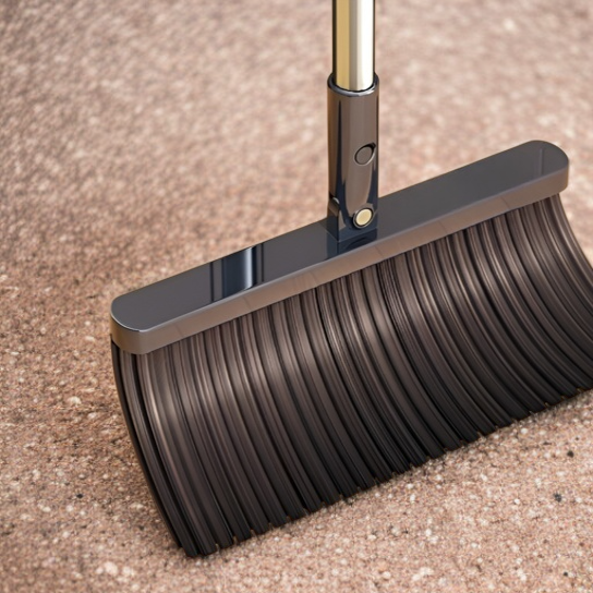 Detalle de las cerdas suaves de la escoba