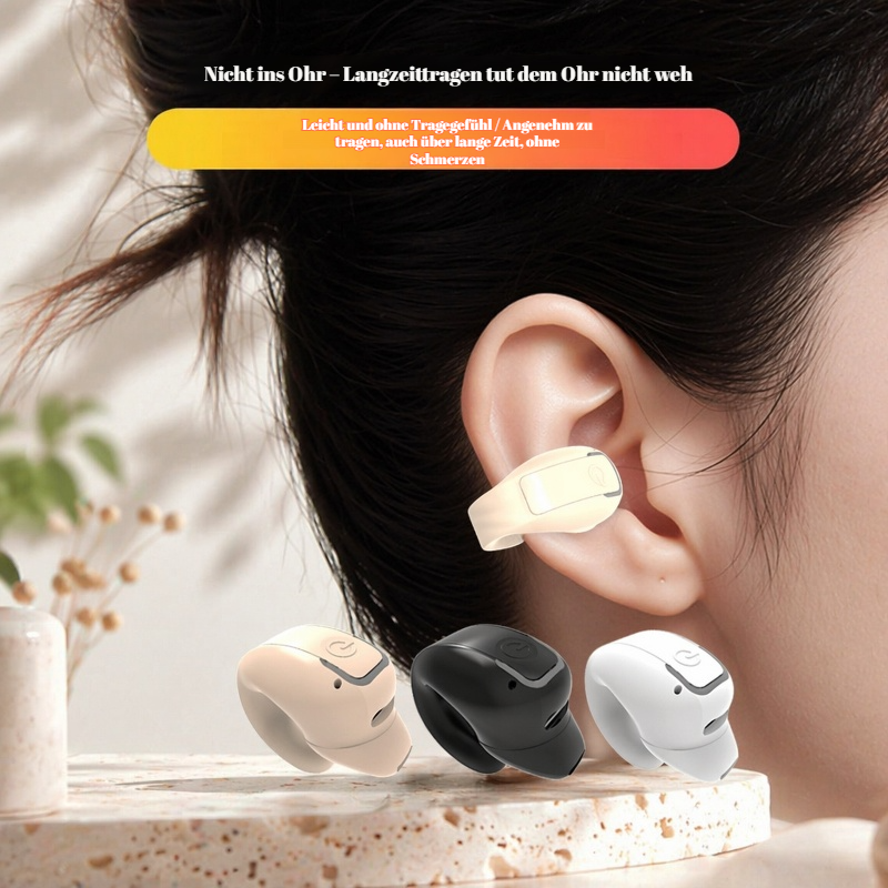 Bluetooth-Ohrhörer, nicht im Ohr, Clip-On, einseitig, extra lange Akkulaufzeit