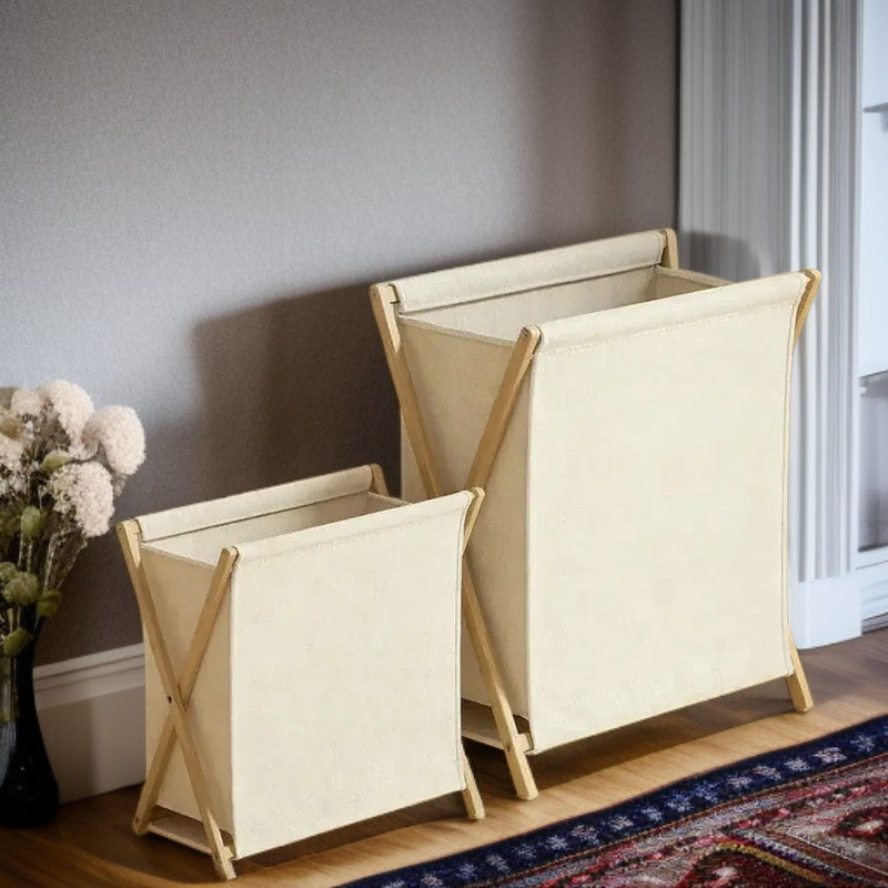 Robuster, faltbarer Bambus-Wäschekorb, umweltfreundlicher Haushalts-Organizer