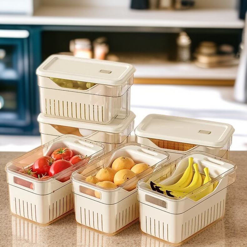 食品級保鮮盒 密封冷凍收納盒 沥水雞蛋儲存盒 水果蔬菜冰箱保鮮盒