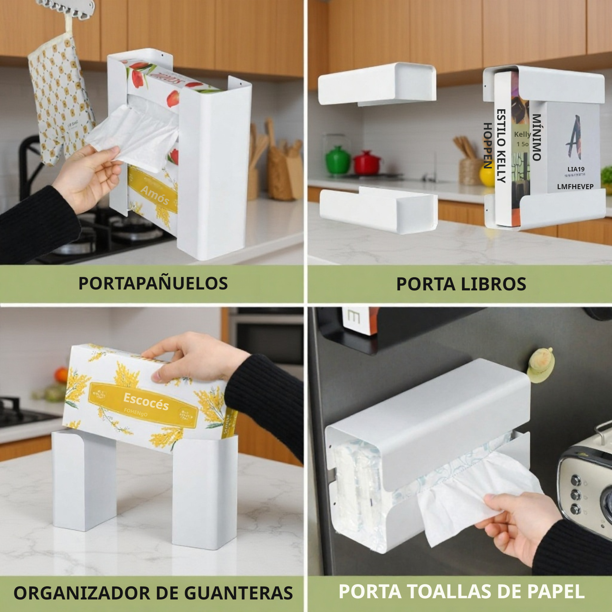 Caja de pañuelos magnética de montaje en pared sin taladro, diseño desmontable