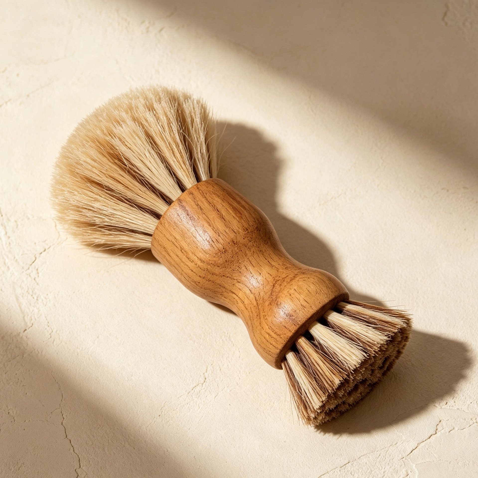 Double-headed wooden handle dish brush
