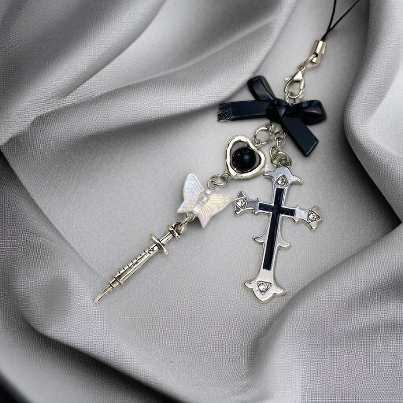 나비 십자가 열쇠고리